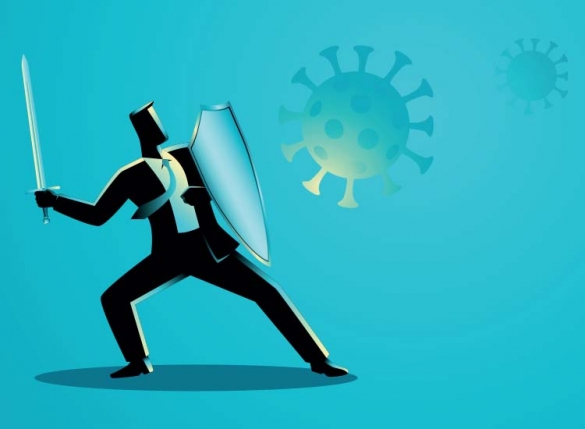 business man fighting coronavirus