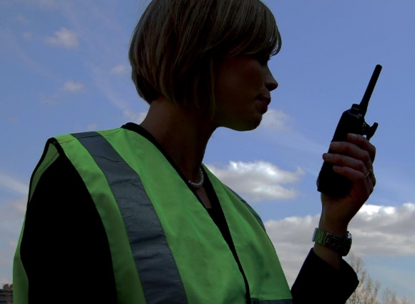 security guard with radio
