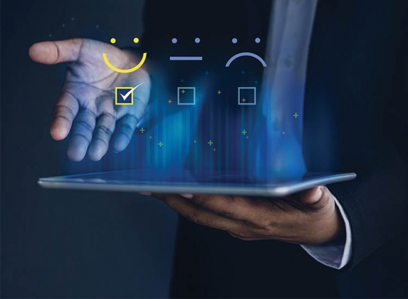 hand with face images