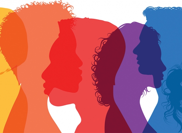 People in silhouette