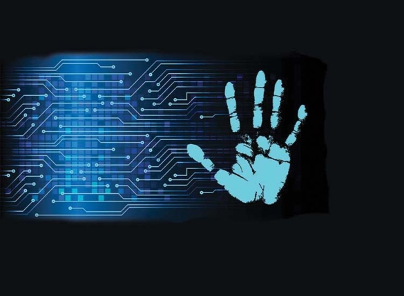 handprint and circuit board